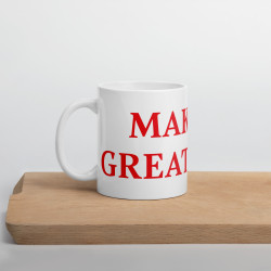 Taza clásica "Make UK Great Again" en blanco con letras rojas
