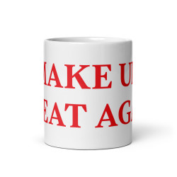 Taza clásica "Make UK Great Again" en blanco con letras rojas