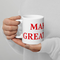 Taza clásica "Make UK Great Again" en blanco con letras rojas