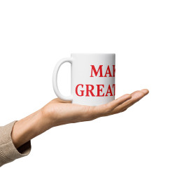 Taza clásica "Make UK Great Again" en blanco con letras rojas