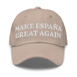 Gorra sin bandera "Make España Great Again" color arena / beige (estilo Dad hat)