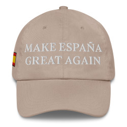 Gorra con bandera de España "Make España Great Again" color arena / beige (estilo Dad hat)