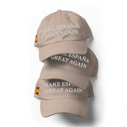 Gorra con bandera de España "Make España Great Again" color arena / beige (estilo Dad hat)