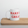 Taza clásica "Make England Great Again" en blanco con letras rojas