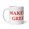 Taza clásica "Make England Great Again" en blanco con letras rojas