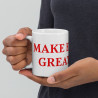 Taza clásica "Make England Great Again" en blanco con letras rojas