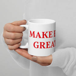 Taza clásica "Make England Great Again" en blanco con letras rojas