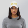 Gorra sin bandera "Make España Great Again" blanco con letra dorada (estilo Dad hat)