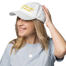 Gorra con bandera "Make England Great Again" blanca bordada (estilo Dad hat)