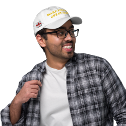 Gorra con bandera "Make England Great Again" blanca bordada (estilo Dad hat)
