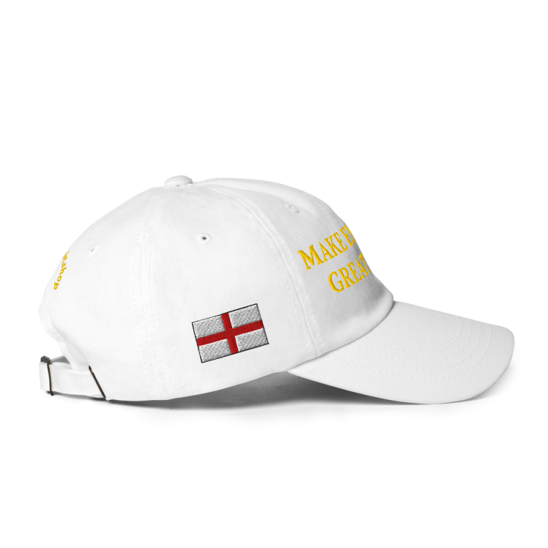 Gorra con bandera "Make England Great Again" blanca bordada (estilo Dad hat)