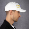 Gorra sin bandera "Make España Great Again" blanco con letra dorada (estilo Dad hat)