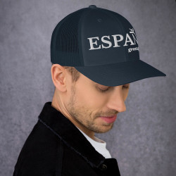 Gorra "España" tipo trucker azul marino bordado en blanco con Ñ