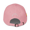 Gorra "España" color rosa con letra blanca y con bandera bordada (estilo Dad hat)