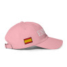 Gorra "España" color rosa con letra blanca y con bandera bordada (estilo Dad hat)