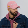 Gorra "España" color rosa con letra blanca y con bandera bordada (estilo Dad hat)
