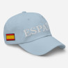 Gorra "España" color azul claro letra blanca y con bandera bordada (estilo Dad hat)
