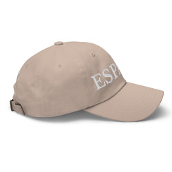 Gorra "España" color beige con letra blanca bordada sin bandera (estilo Dad hat)