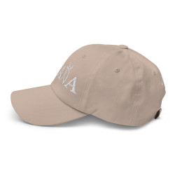 Gorra "España" color beige con letra blanca bordada sin bandera (estilo Dad hat)