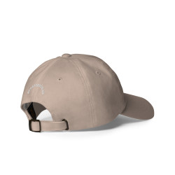 Gorra "España" color beige con letra blanca bordada sin bandera (estilo Dad hat)