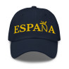 Gorra "España" color azul navy con letra dorada bordada sin bandera (estilo Dad hat)