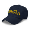 Gorra "España" color azul navy con letra dorada bordada sin bandera (estilo Dad hat)