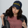 Gorra "España" color azul navy con letra dorada bordada sin bandera (estilo Dad hat)