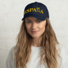 Gorra "España" color azul navy con letra dorada bordada sin bandera (estilo Dad hat)