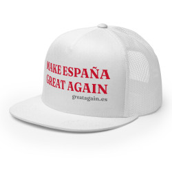 Gorra "Great Again" impresa blanca con letras rojas (estilo Trucker)