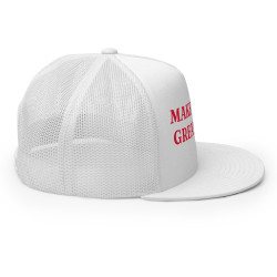 Gorra "Great Again" impresa blanca con letras rojas (estilo Trucker)