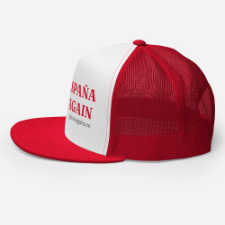 Gorra "Great Again" impresa blanca/roja con letras rojas (estilo Trucker)