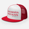 Gorra "Great Again" impresa blanca/roja con letras rojas (estilo Trucker)