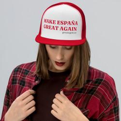 Gorra "Great Again" impresa blanca/roja con letras rojas (estilo Trucker)