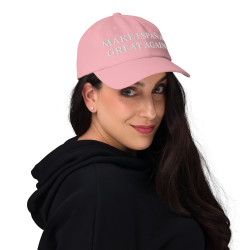 Gorra sin bandera "Make España Great Again" rosa (estilo Dad hat)