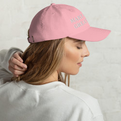 Gorra sin bandera "Make España Great Again" rosa (estilo Dad hat)