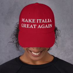 Gorra con bandera "Make Italia Great Again" roja bordada (estilo Dad hat)