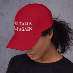 Gorra con bandera "Make Italia Great Again" roja bordada (estilo Dad hat)