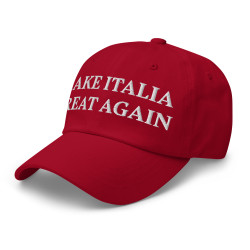 Gorra con bandera "Make Italia Great Again" roja bordada (estilo Dad hat)