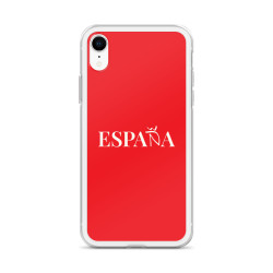 Carcasa transparente iPhone ESPAÑA de color rojo