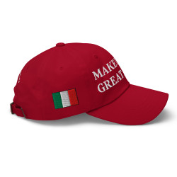 Gorra con bandera "Make Italia Great Again" roja bordada (estilo Dad hat)