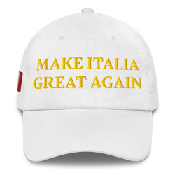 Gorra con bandera "Make Italia Great Again" blanca bordada (estilo Dad hat)