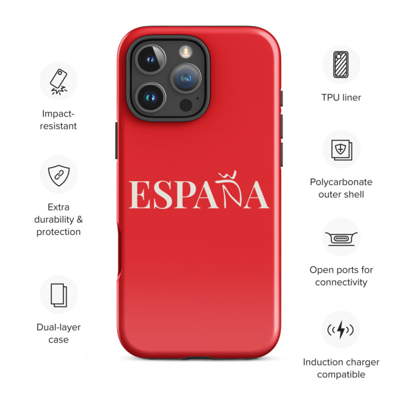 Carcasa dura (tough case) iPhone ESPAÑA rojo-blanco