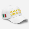 Gorra con bandera "Make Italia Great Again" blanca bordada (estilo Dad hat)