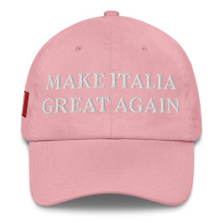 Gorra con bandera "Make Italia Great Again" rosa bordada (estilo Dad hat)