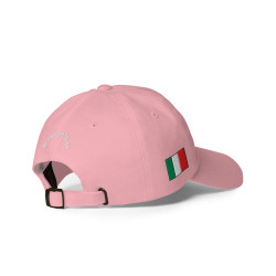Gorra con bandera "Make Italia Great Again" rosa bordada (estilo Dad hat)
