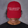 Gorra con bandera "Make Argentina Great Again" roja bordada (estilo Dad hat)