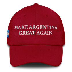 Gorra con bandera "Make Argentina Great Again" roja bordada (estilo Dad hat)