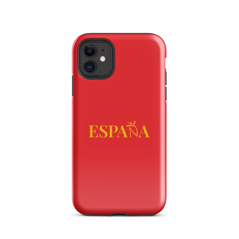 Carcasa dura (tough case) iPhone ESPAÑA rojo-dorado