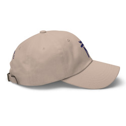 Gorra Ñ beige con letra azul (estilo Dad hat)
