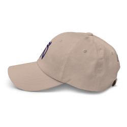 Gorra Ñ beige con letra azul (estilo Dad hat)